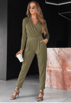 Bawełniany Salopetă z długim rękawem Soft Elegance măsliniu