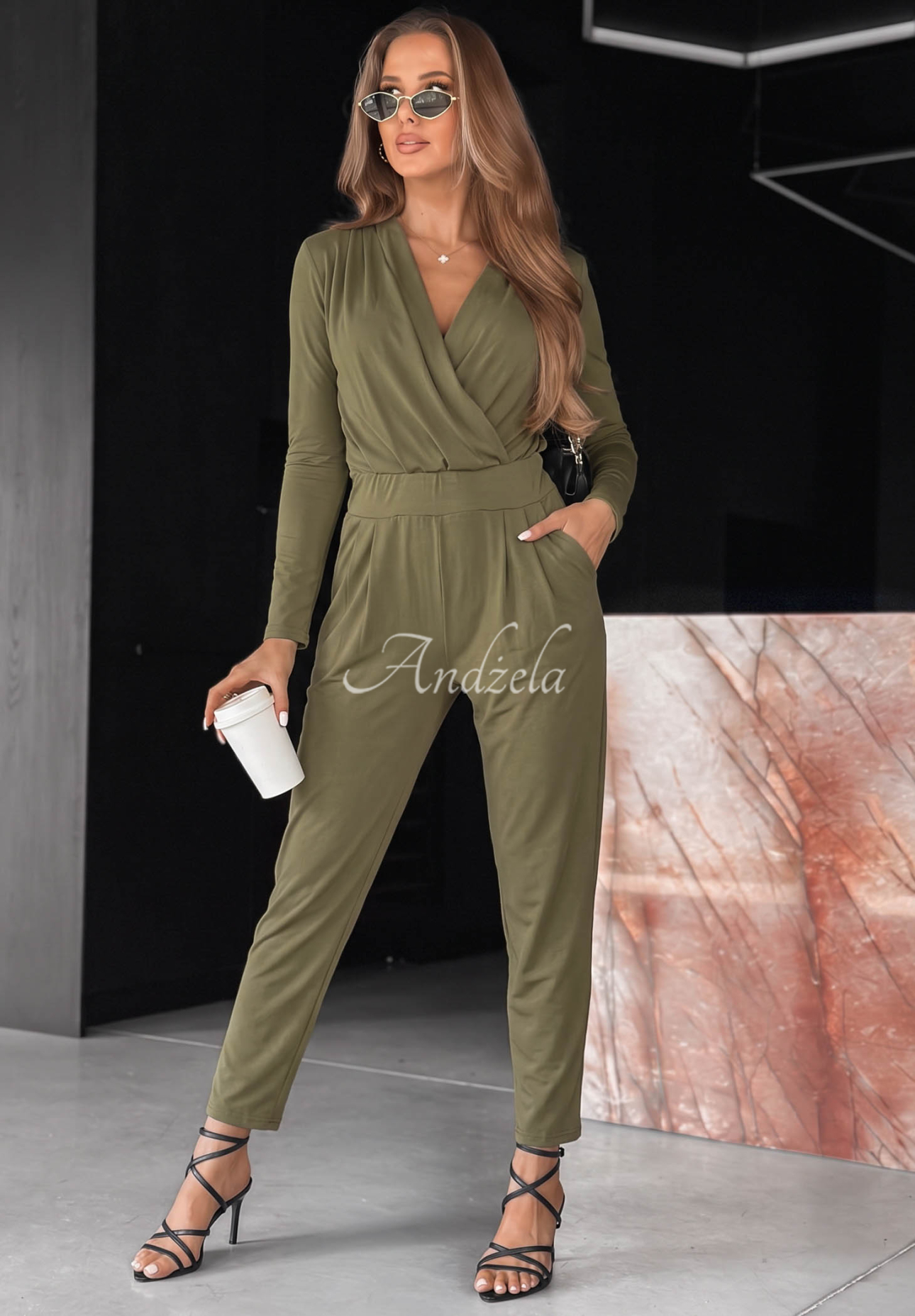 Salopetă din bumbac cu mâneci lungi Soft Elegance