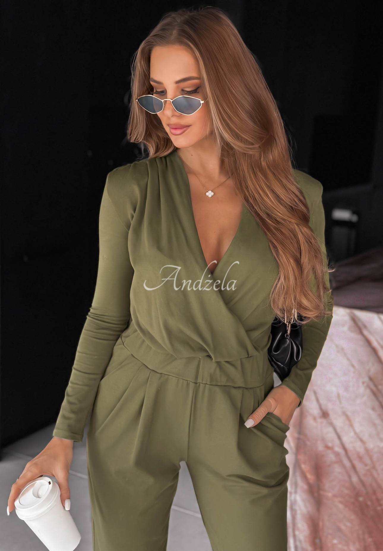 Salopetă din bumbac cu mâneci lungi Soft Elegance