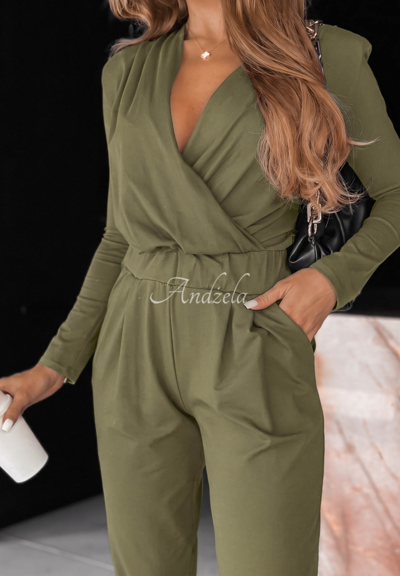 Salopetă din bumbac cu mâneci lungi Soft Elegance