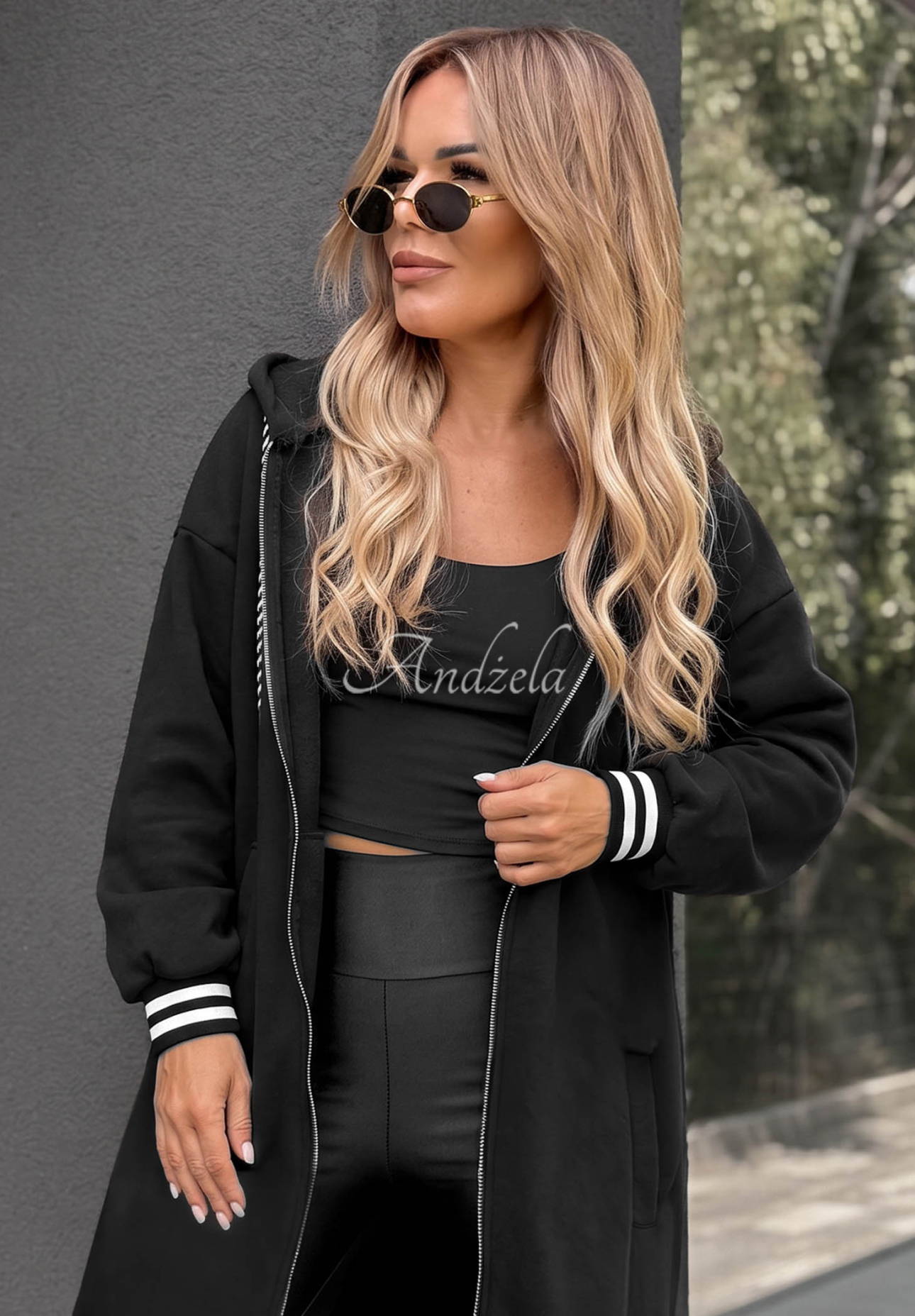Hanorac lung oversize cu glugă Cozy Hour