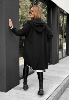 Długa Hanorac oversize z kapturem Cozy Hour negru
