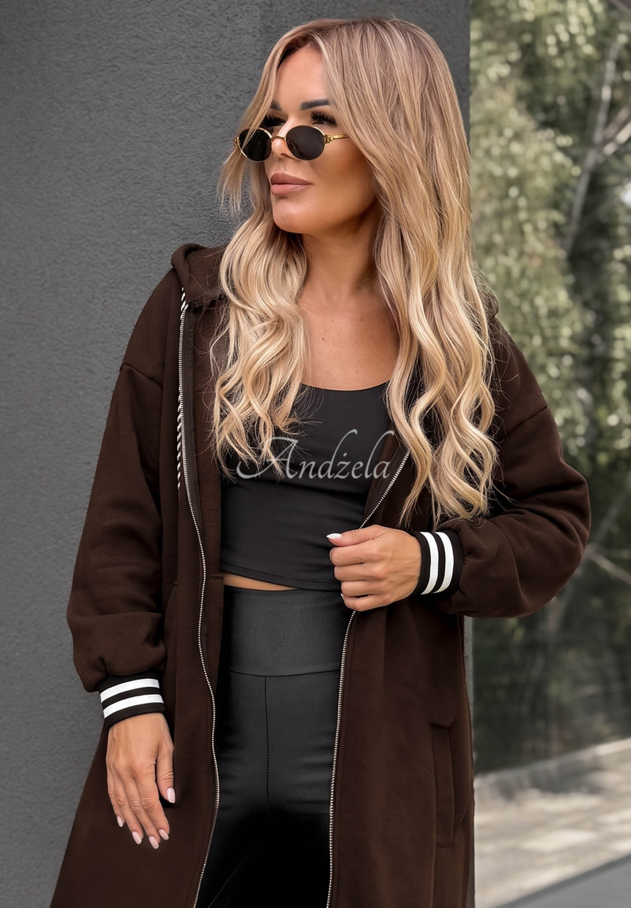 Hanorac lung oversize cu glugă Cozy Hour