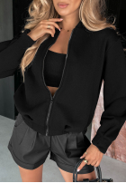 Hanorac z przeszyciami Soft Chapter negru