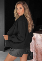 Hanorac z przeszyciami Soft Chapter negru