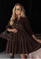 Rochie oversize z falbanka Modern Charm bej