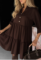 Rochie oversize z falbanka Modern Charm bej