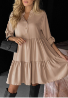 Rochie oversize z falbanka Modern Charm bej