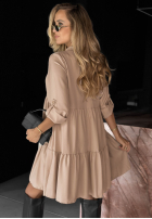 Rochie oversize z falbanka Modern Charm bej