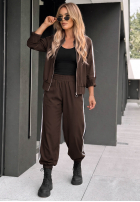 Compleu de trening Hanorac i Pantaloni z lampasem Unbelievable ciocolatiu
