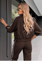 Compleu de trening Hanorac i Pantaloni z lampasem Unbelievable ciocolatiu