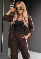 Compleu de trening Hanorac i Pantaloni z lampasem Unbelievable ciocolatiu