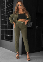 Pantaloni din denim mom fit More Than Ever kaki