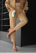 Pantaloni din denim mom fit All We Need camel