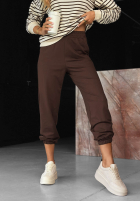 Compleu de trening Hanorac i Pantaloni w pas Hello Weekend beżowo-ciocolatiu