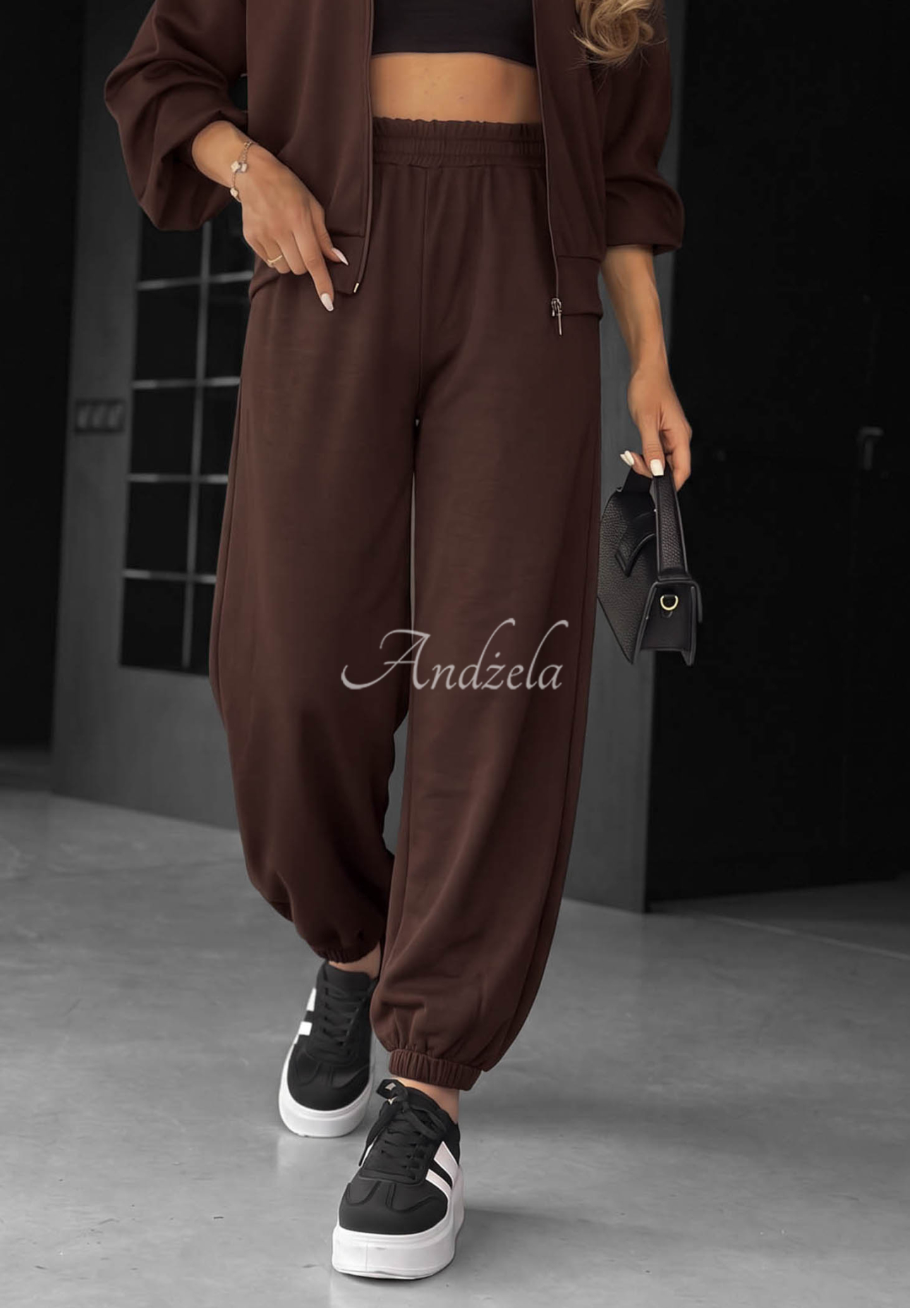 Set din vâscoză cu hanorac cu fermoar și pantaloni Comfort Club
