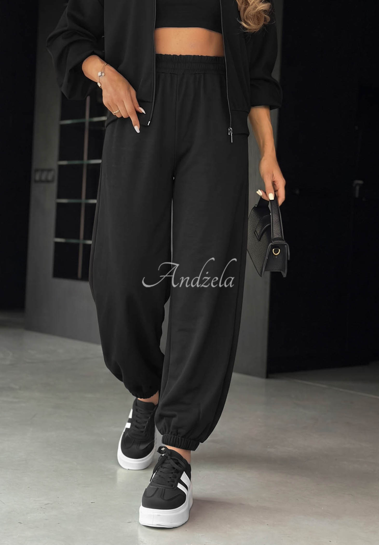 Set din vâscoză cu hanorac cu fermoar și pantaloni Comfort Club