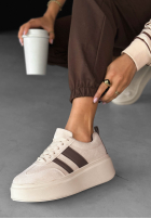 zamszowe Adidași na platformie City Motion ciocolatii