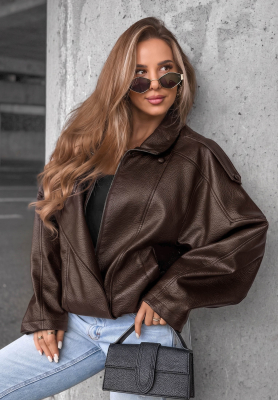 Geacă din piele cu elastic Amber Mood