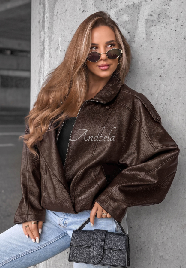Geacă din piele cu elastic Amber Mood