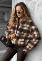 Scurtă Geacă baranek sherpa w kratę Teddy Jacket ciocolatie