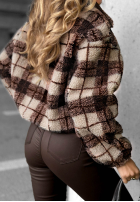 Scurtă Geacă baranek sherpa w kratę Teddy Jacket ciocolatie
