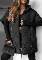 Pikowana Vestă oversize Daily Comfort negru