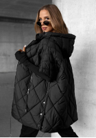 Pikowana Vestă oversize Daily Comfort negru