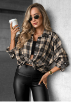 Cămașă w kratę Cozy Edit bluemarin
