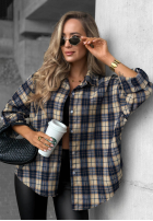 Cămașă w kratę Cozy Edit bluemarin