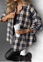 Cămașă w kratę Cozy Edit bluemarin