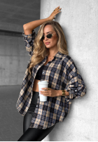 Cămașă w kratę Cozy Edit bluemarin