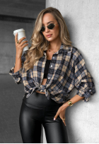 Cămașă w kratę Cozy Edit bluemarin