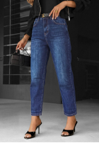 Pantaloni din denim mom fit Just My Type bluemarin