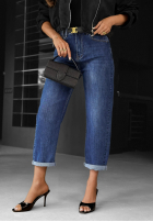 Pantaloni din denim mom fit Just My Type bluemarin
