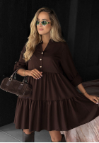 Rochie oversize z falbanka Modern Charm bej