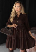 Rochie oversize z falbanka Modern Charm bej