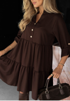 Rochie oversize z falbanka Modern Charm bej