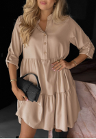 Rochie oversize z falbanka Modern Charm bej