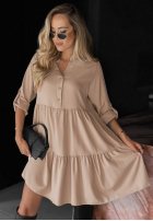 Rochie oversize z falbanka Modern Charm bej