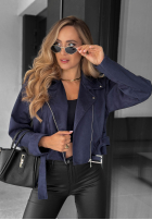 Scurtă zamszowa kurtka Geacă biker Daily Flow ciocolatie