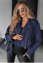 Scurtă zamszowa kurtka Geacă biker Daily Flow ciocolatie