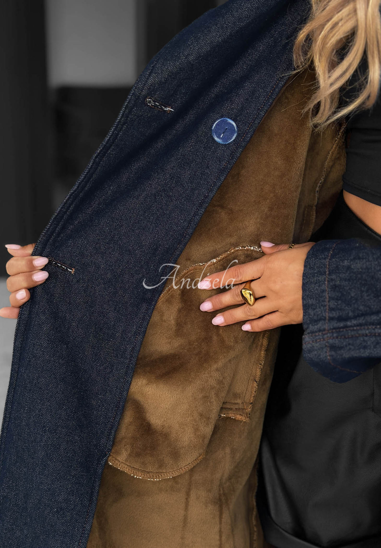 Pardesiu trenci lung din denim cu curea Autumn Outfits