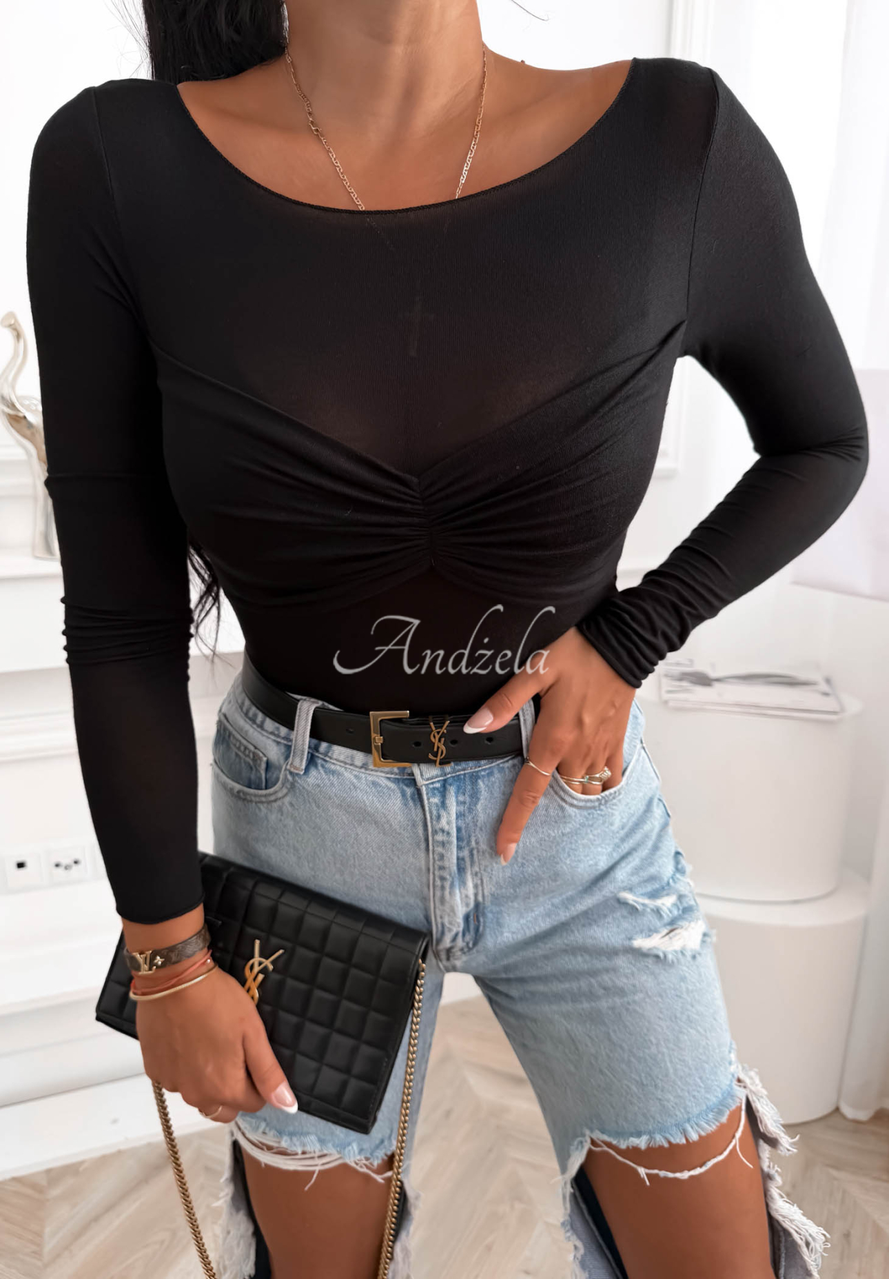 Bluză cu pliuri din modal Private Number