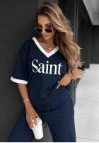 Bawełniany Tricou z nadrukiem Saint bluemarin