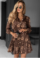 Koszulowa Rochie z falbanką Call My Name burgundowa