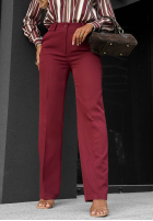 Eleganckie spodnie Pantaloni de tip țigaretă Perfect Timing roz pudră