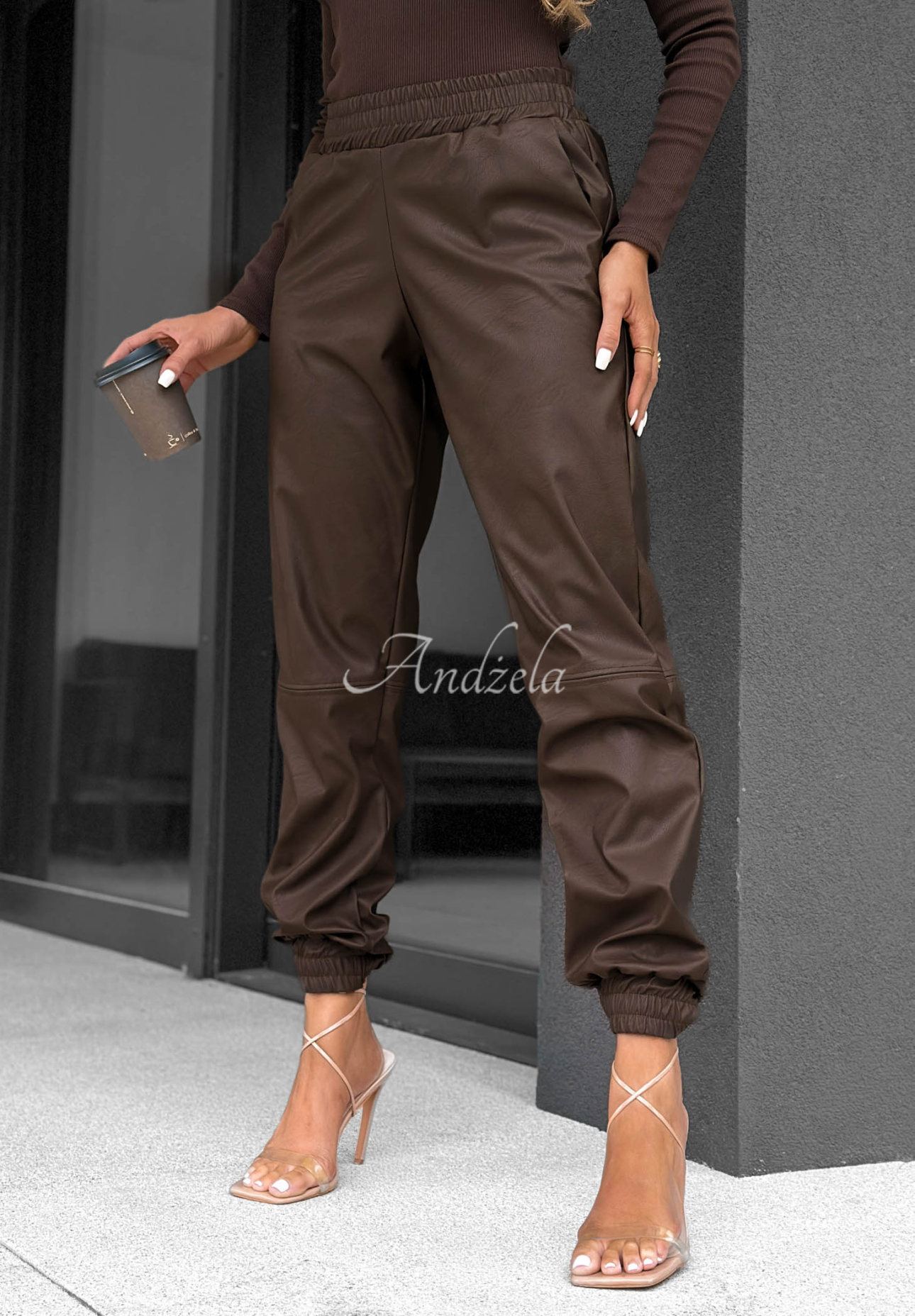 Pantaloni jogger din piele Maybe Forever