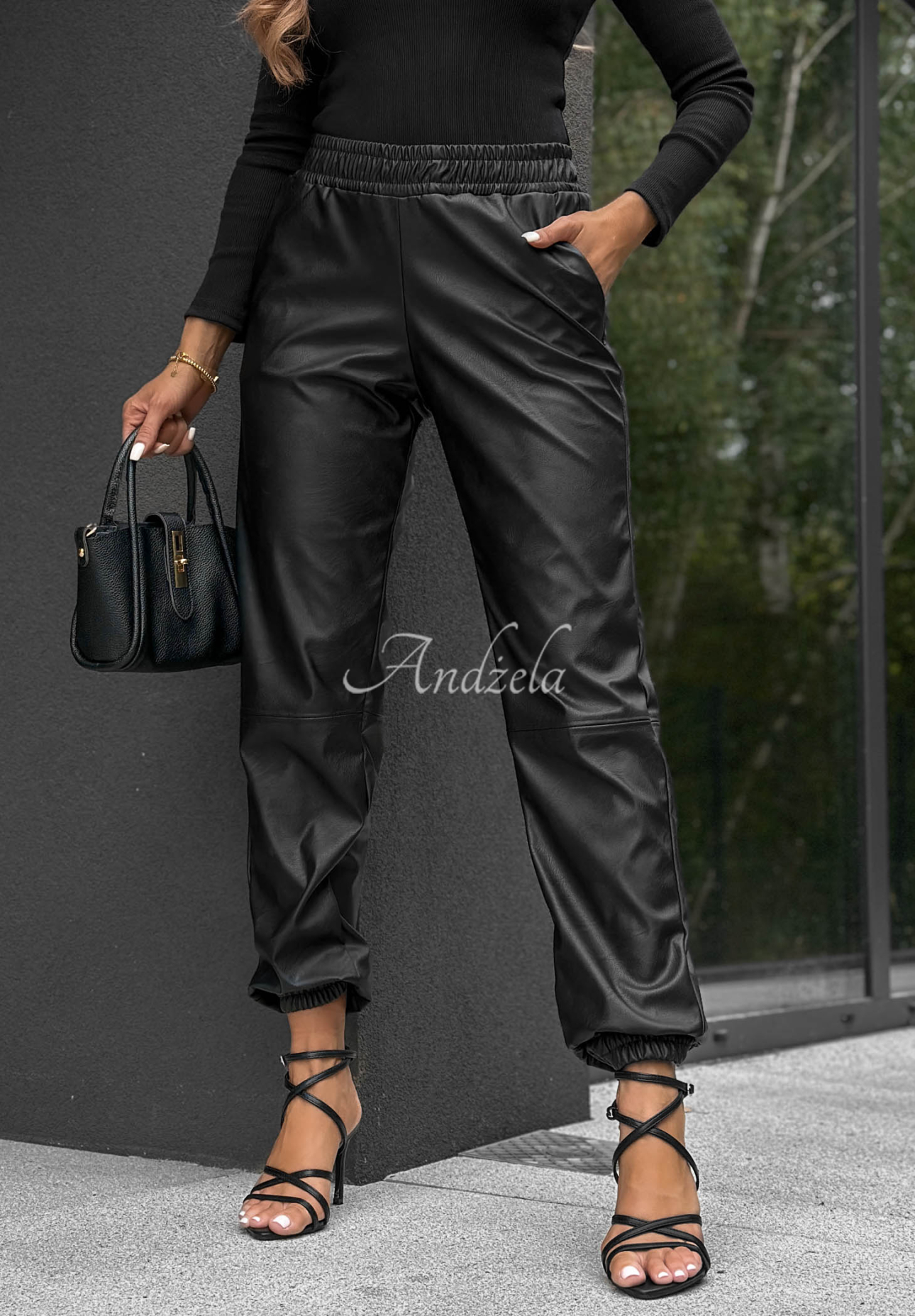 Pantaloni jogger din piele Maybe Forever