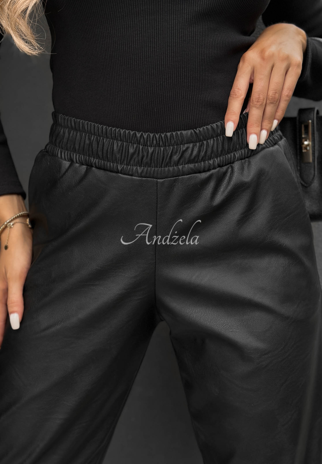 Pantaloni jogger din piele Maybe Forever